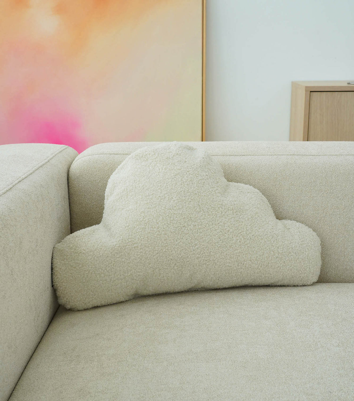 Bouclé Kissen Wolkenform Dekokissen Sofakissen Nackenkissen Zierkissen Kinderkissen