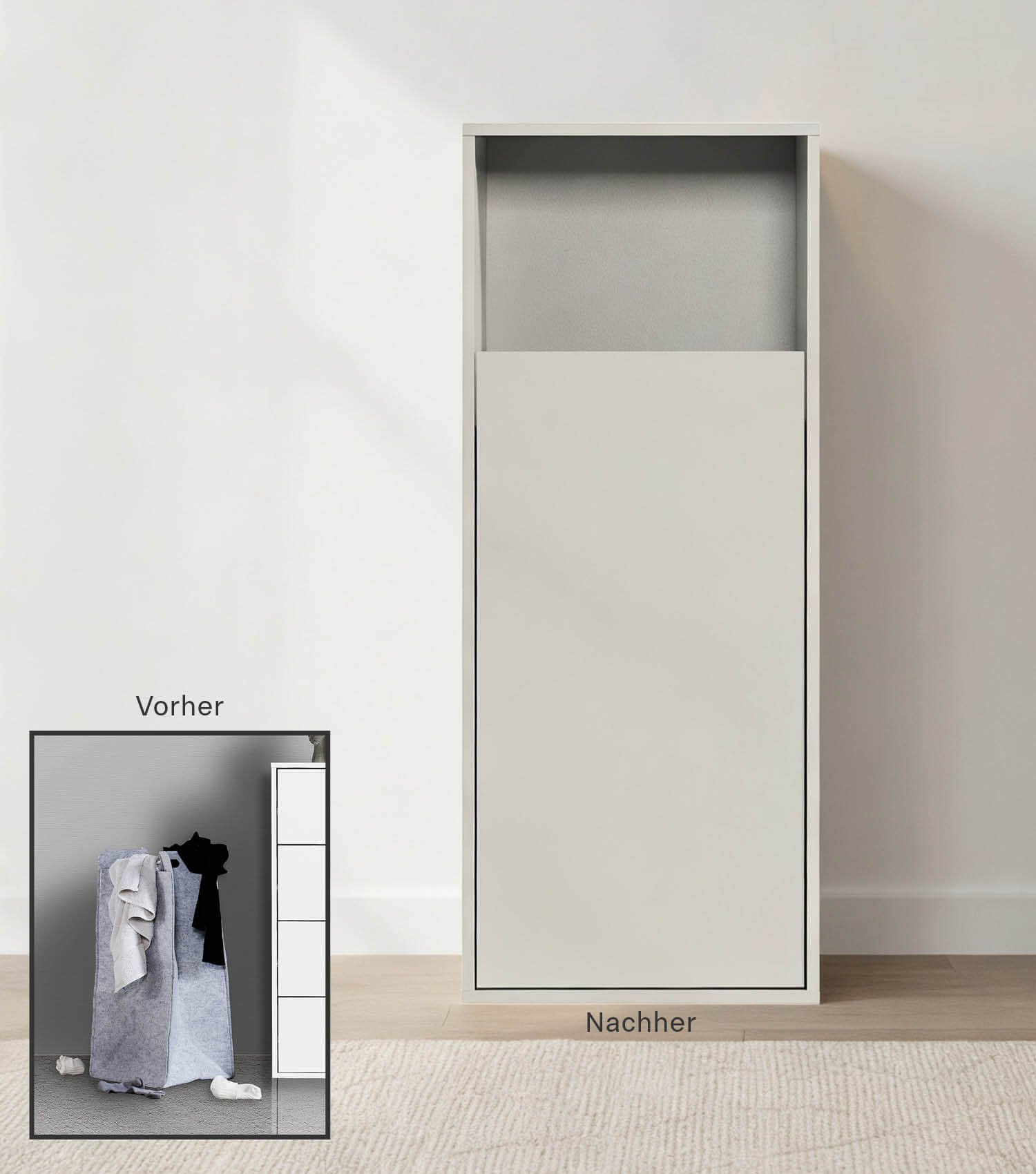 Meuble à linge panier de tri linge bois séparateur linge boîte à linge