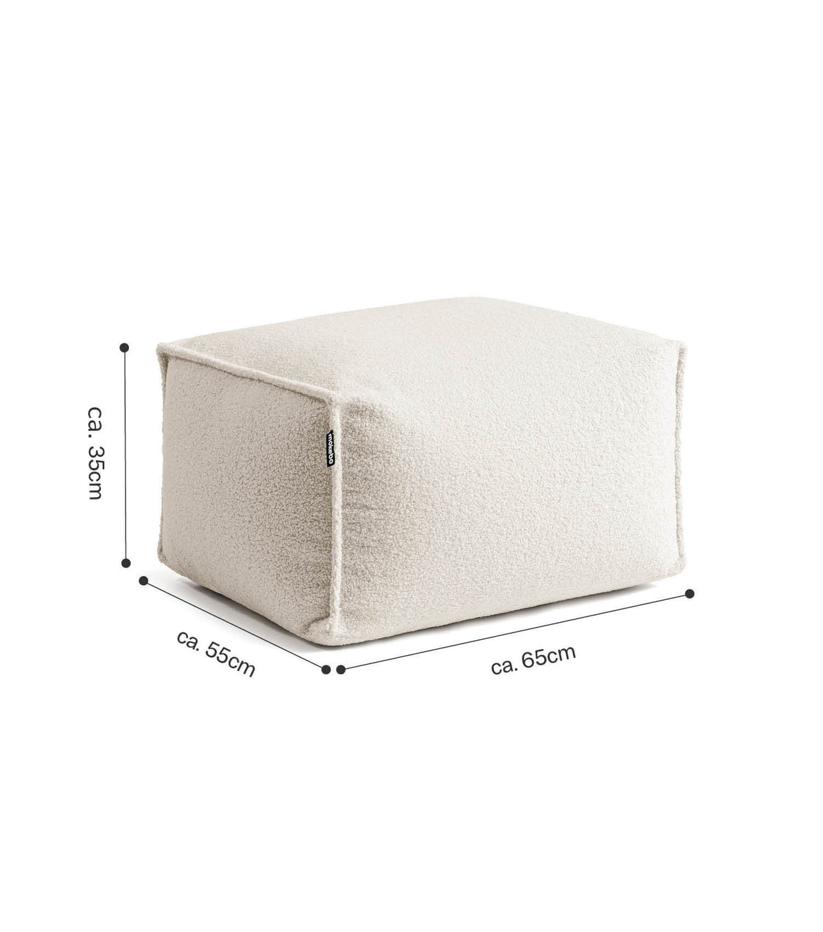 mokebo® 'Block' Bouclé Pouf Hocker Sitzhocker Bodenkissen