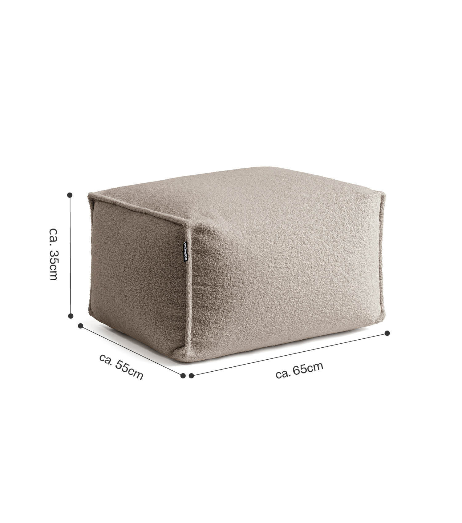 mokebo® 'Block' Bouclé pouf repose-pieds pouf coussin de sol