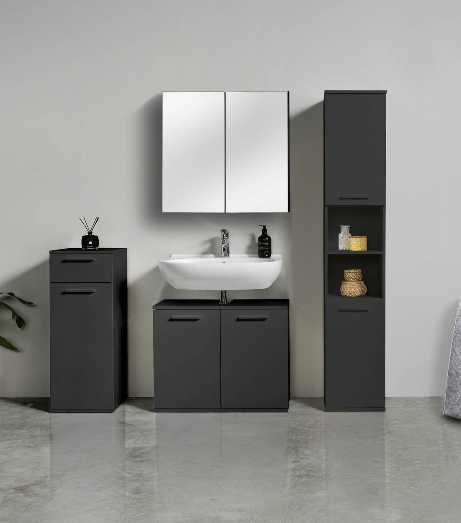 Bad-Hochschrank Badezimmerschrank Badschrank Badezimmerregal Schrank