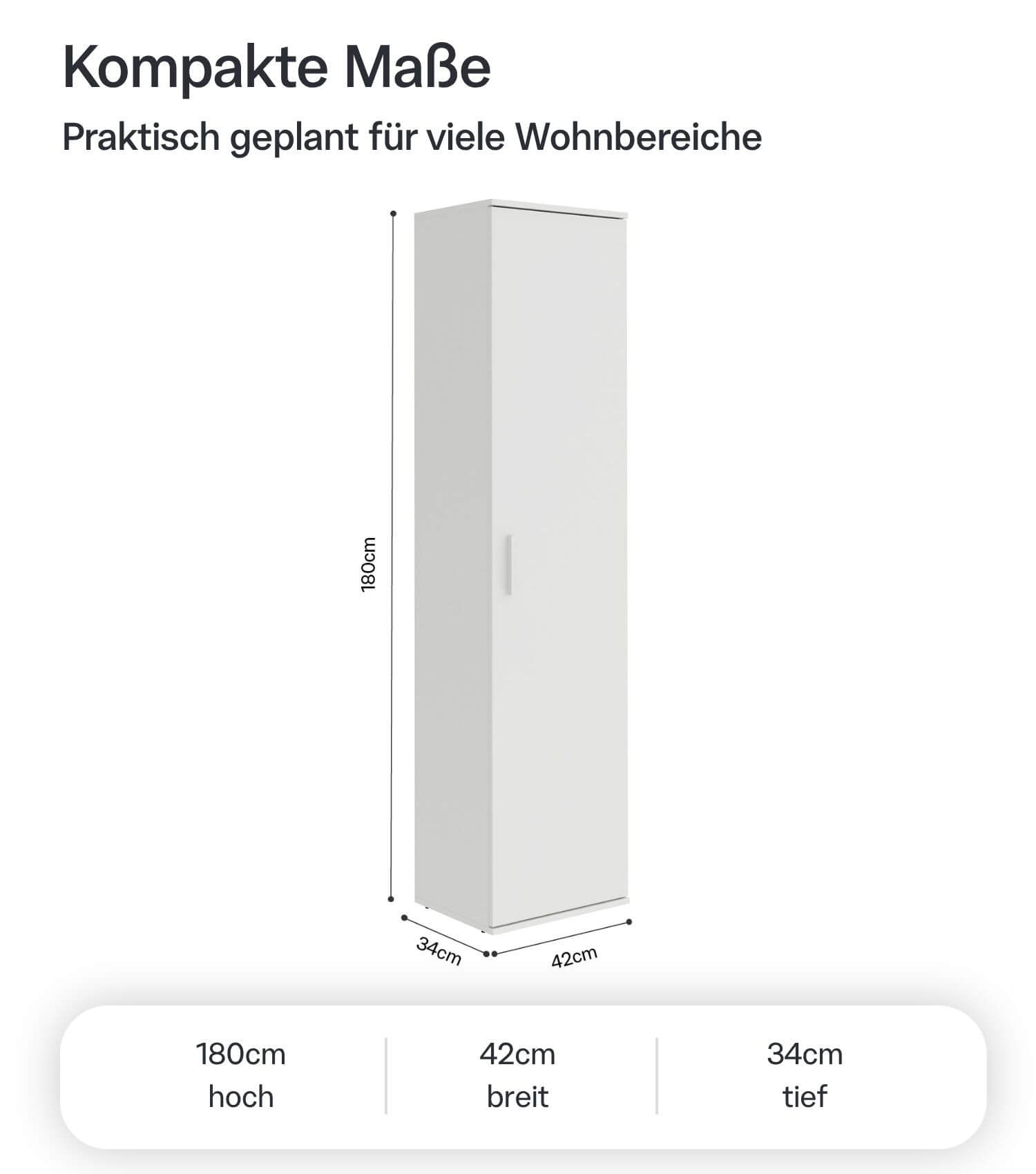 Schmaler Mehrzweckschrank 'Der Kompakte'