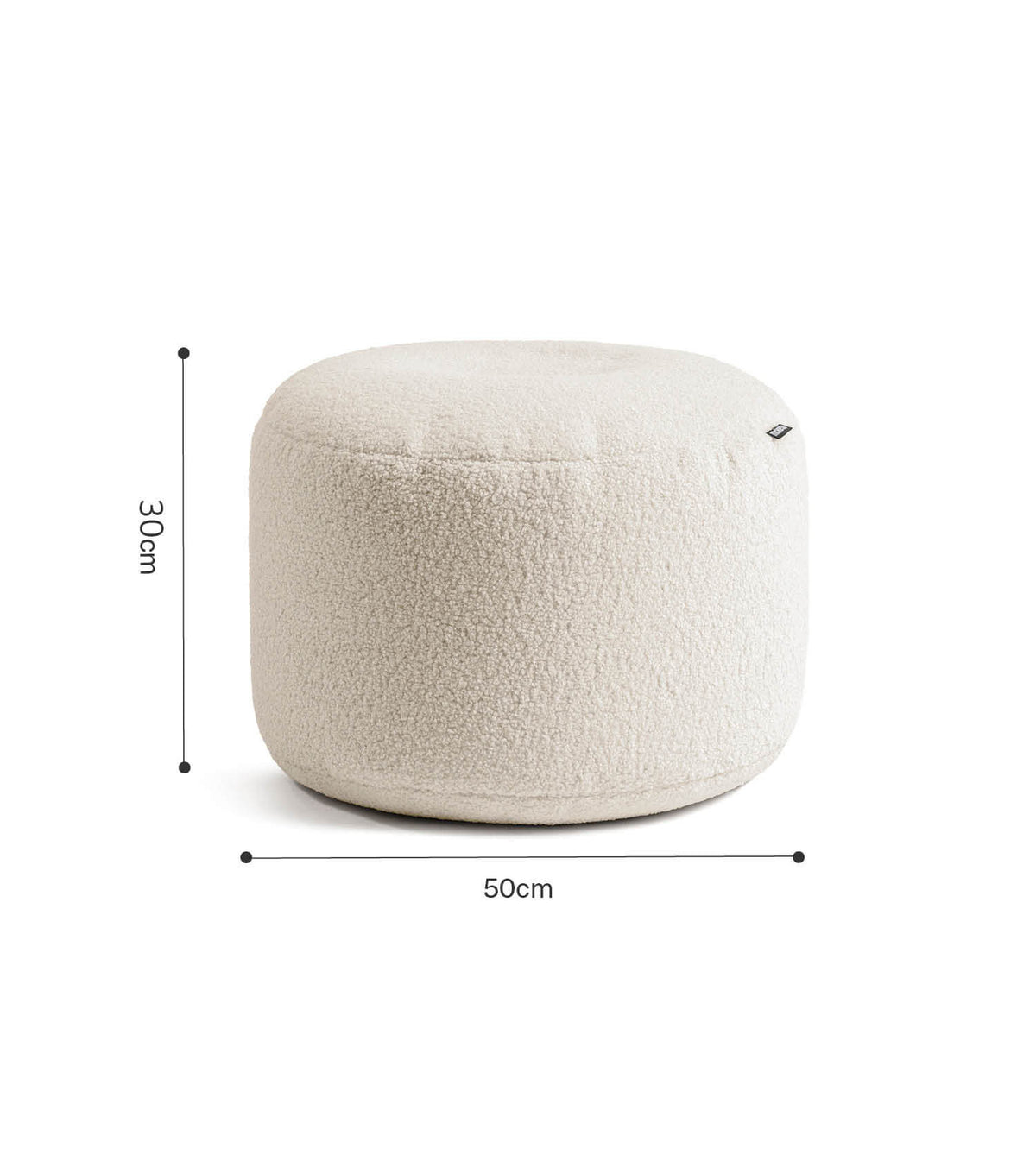 mokebo® 'Mochi' Bouclé Pouf Sitzhocker Fußhocker Beistelltisch