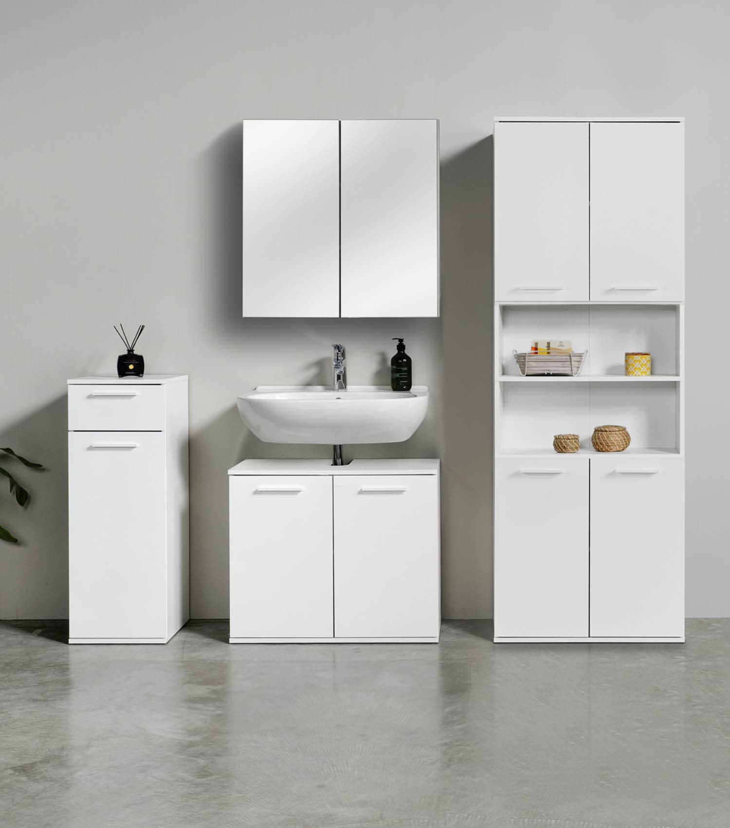 Bad-Hochschrank Badezimmerschrank Badschrank Badezimmerregal Schrank