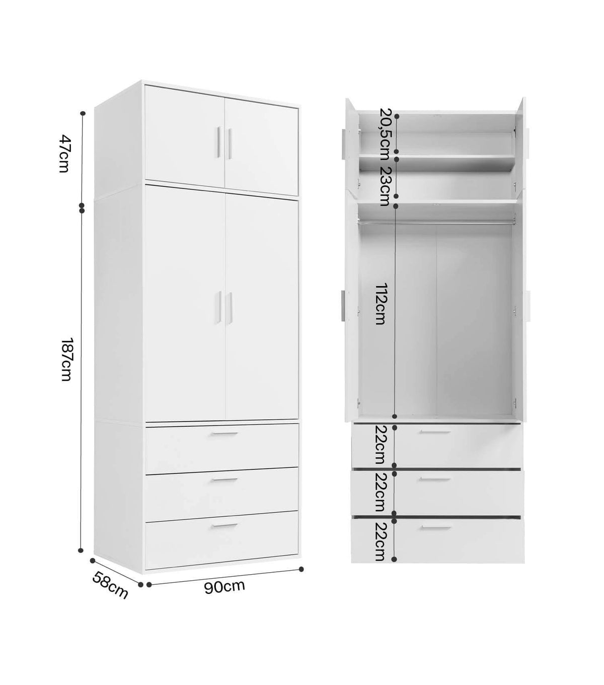 Armoire, meuble d'entrée, armoire de chambre, meuble de couloir