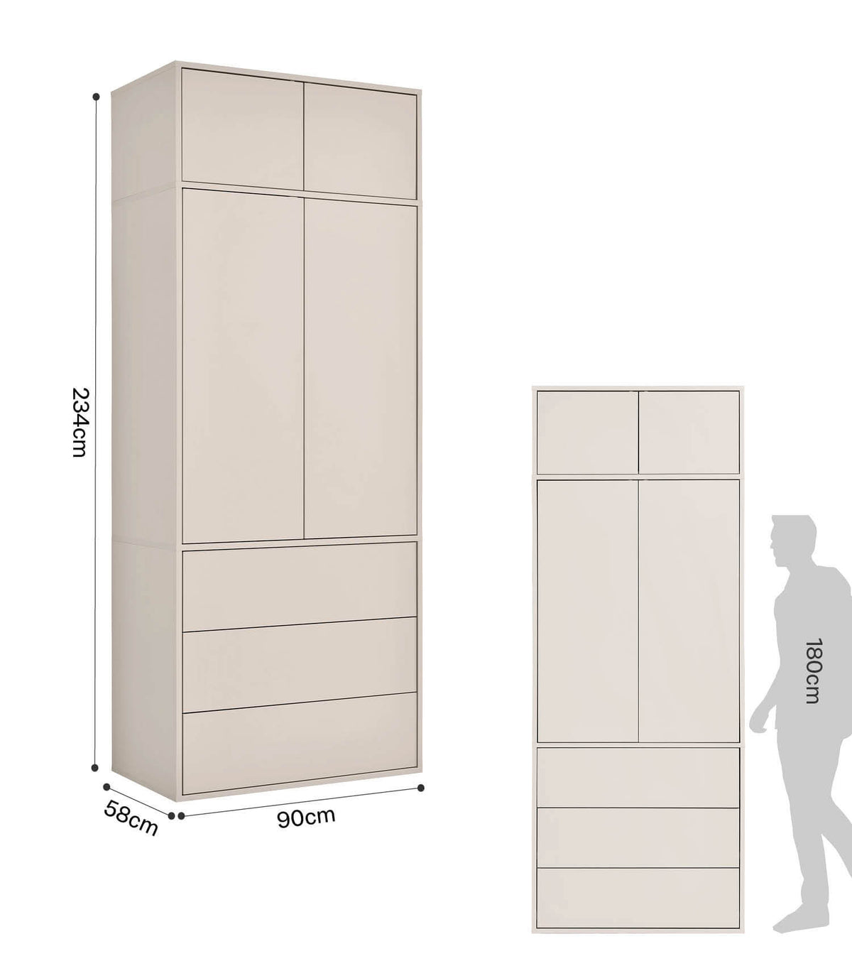 Armoire 'Robe' armoire de chambre meuble d'entrée armoire de couloir