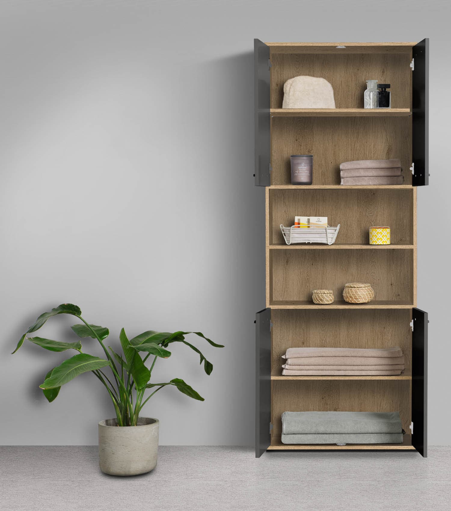 Bad-Hochschrank Badezimmerschrank Badschrank Badezimmerregal Schrank