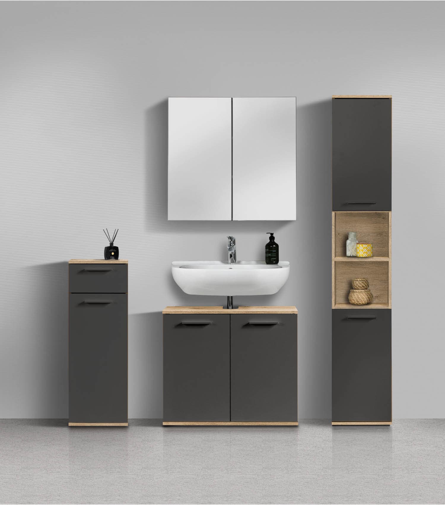 Bad-Hochschrank Badezimmerschrank Badschrank Badezimmerregal Schrank
