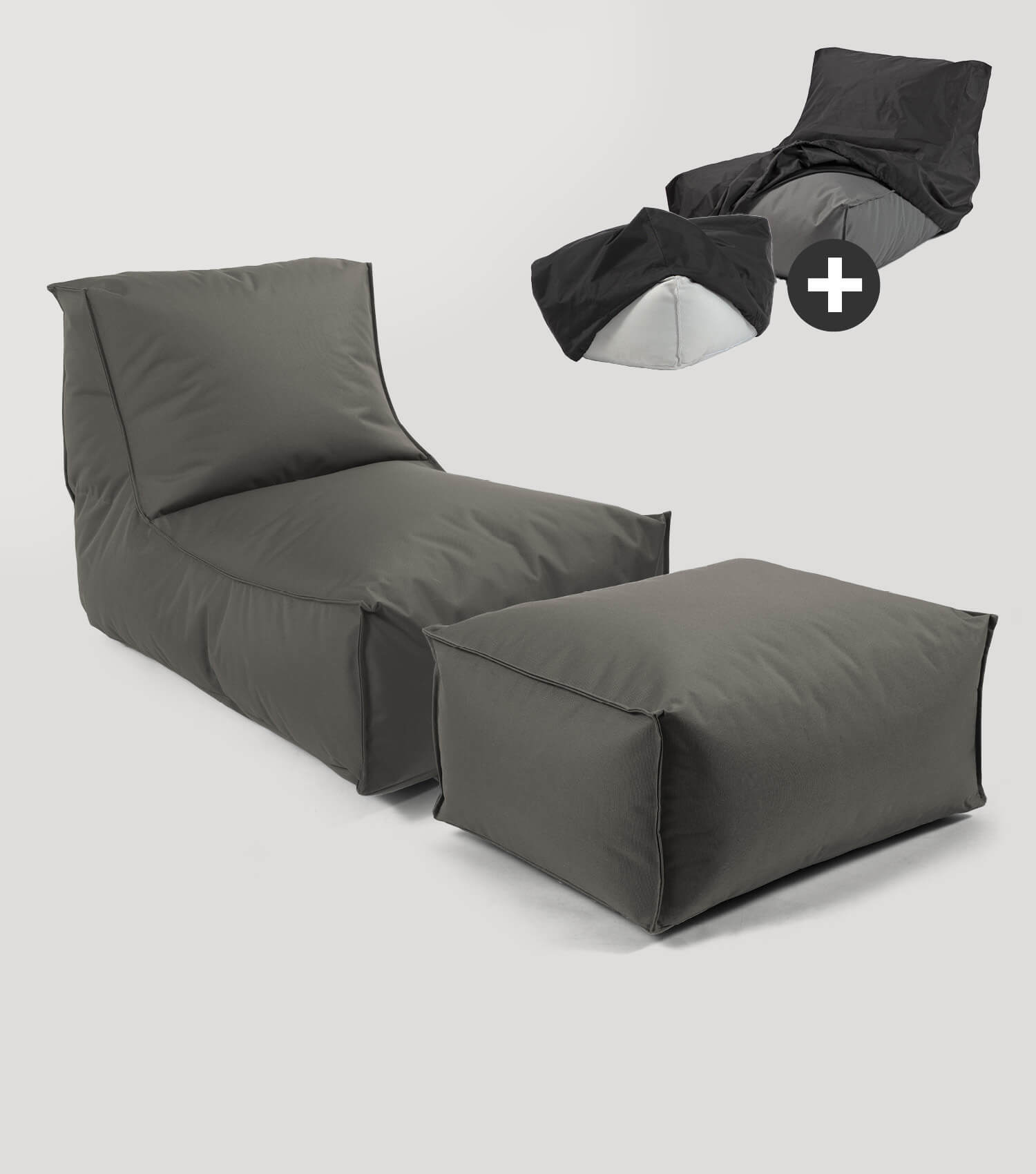 Pouf de sol anthracite pour détente et relaxation
