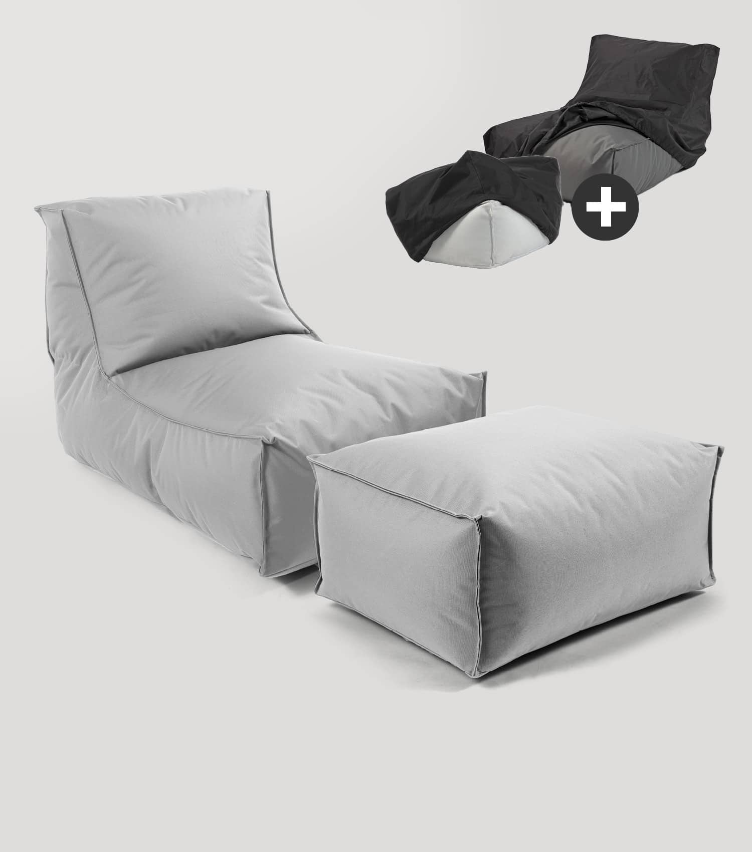 Pouf de sol gris anthracite bean bag pour détente et relaxation