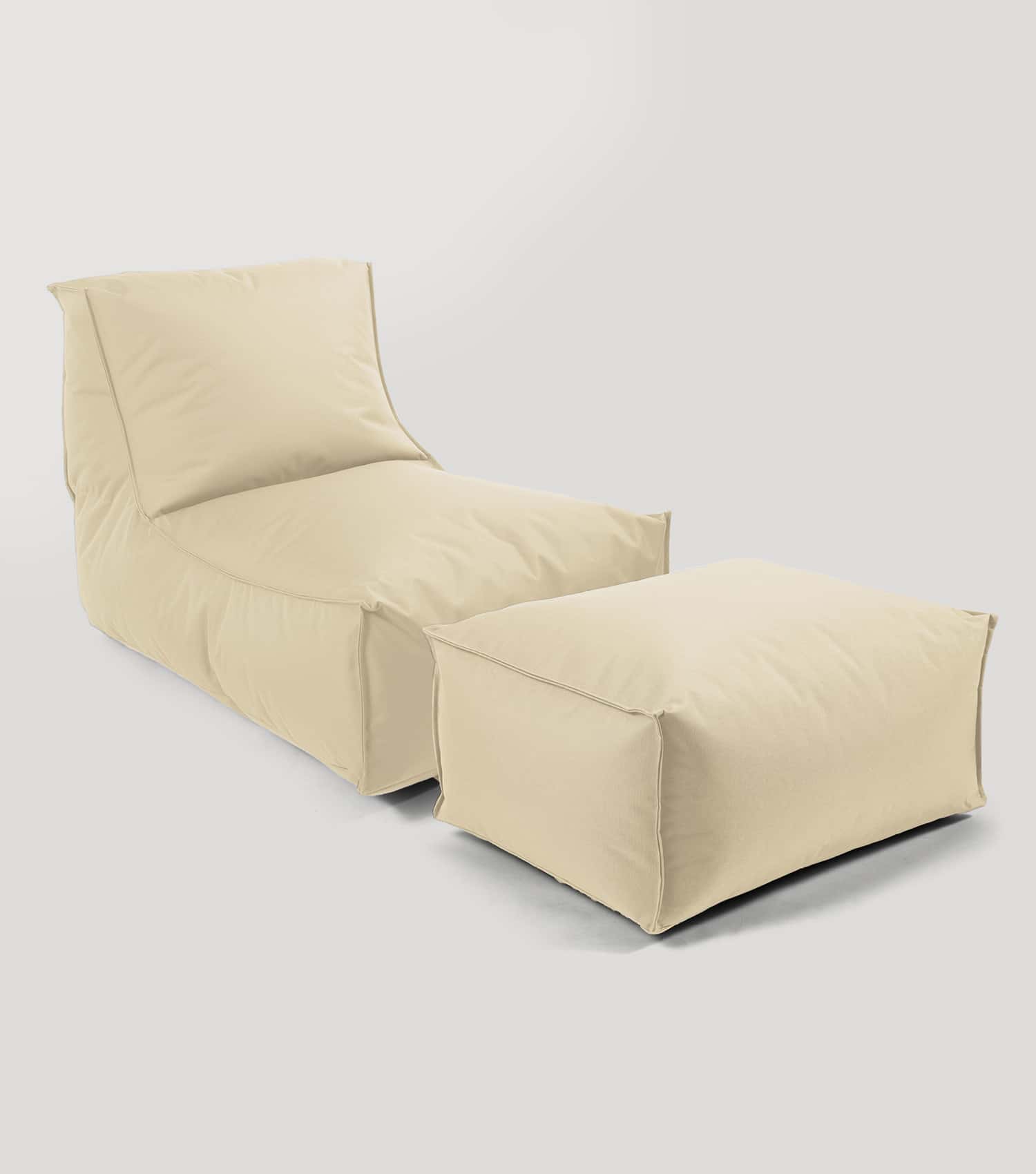 Pouf de sol relaxant beige bean bag - sitzbag confortable
