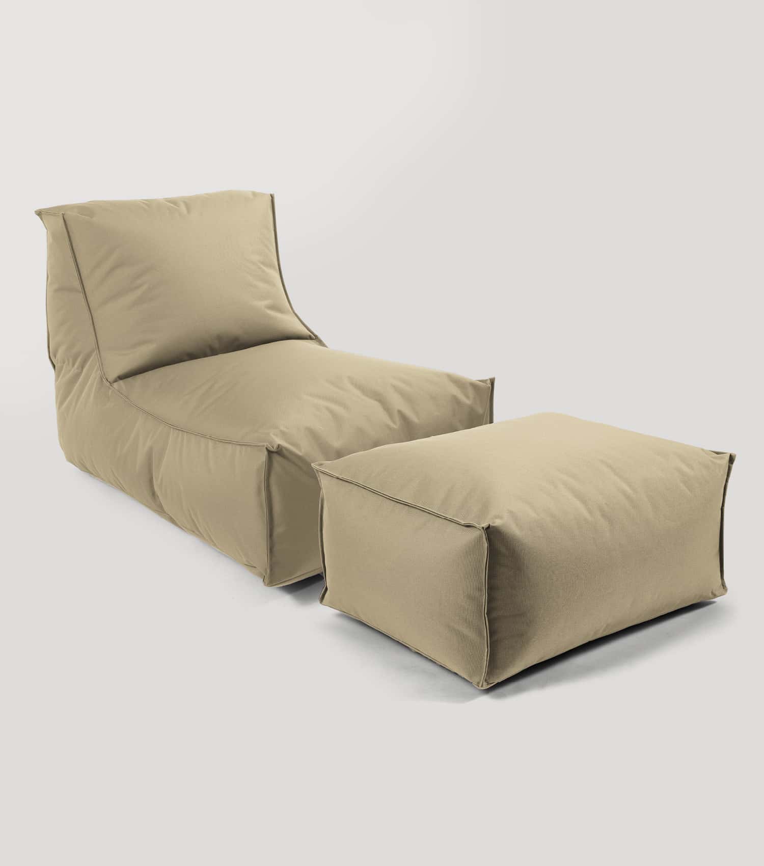 Pouf de sol beige clair pour fauteuil relaxation Bean Bag