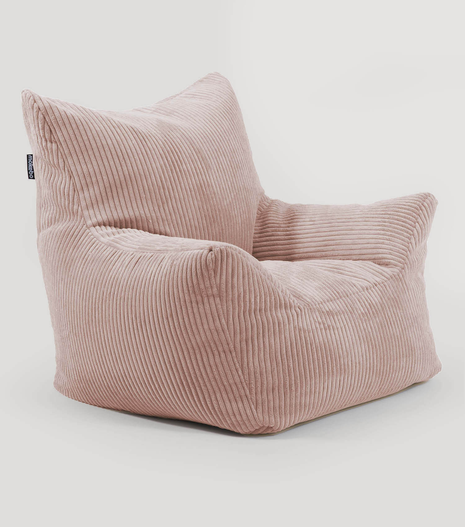 Fauteuil pouf enfant en velours côtelé rose, coussin de sol pour enfant