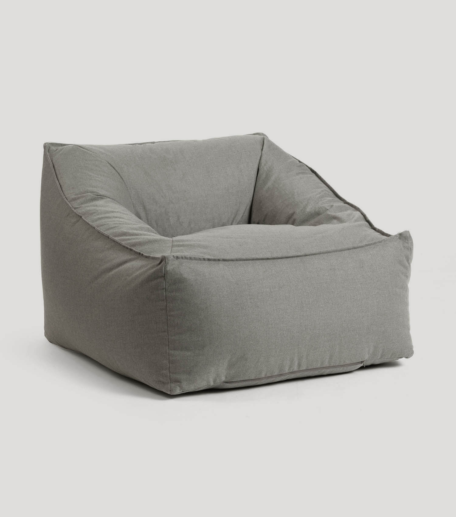 Pouf de sol géant Bean Bag gris en tissu doux pour un confort ultime