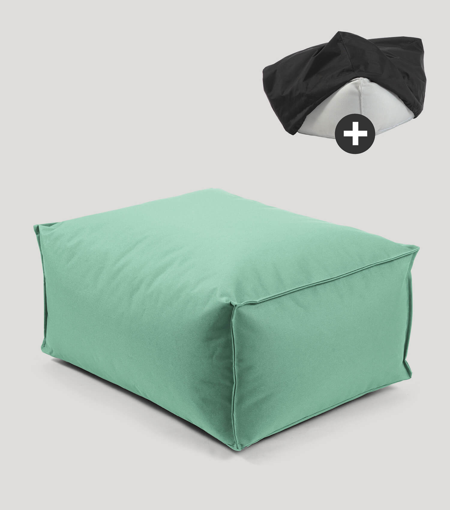 Pouf de jardin carré repose-pieds coussin de sol 'Der Ruhepouf' tabouret extérieur