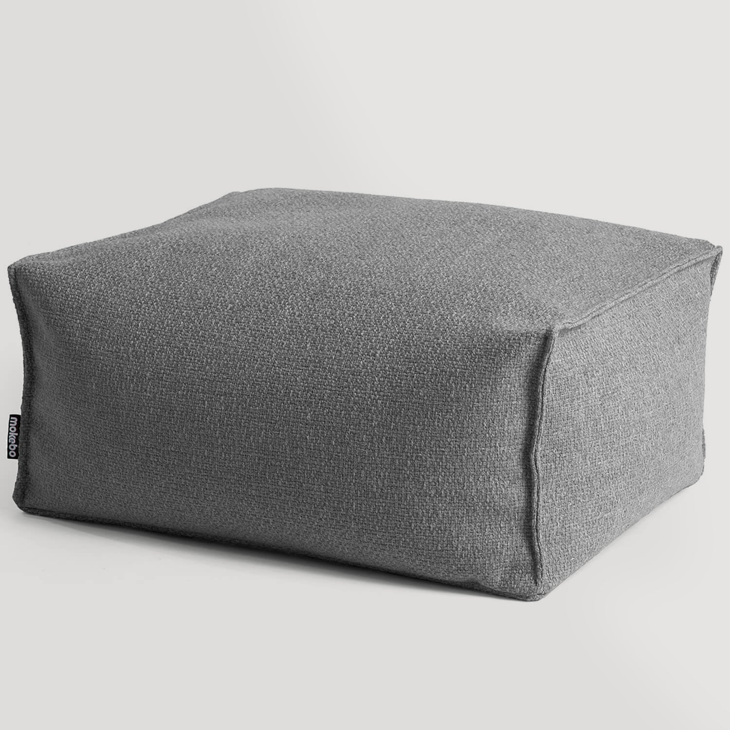 Pouf d'intérieur gris carré repose-pieds coussin de sol 'Der Ruhestifter' tabouret bas