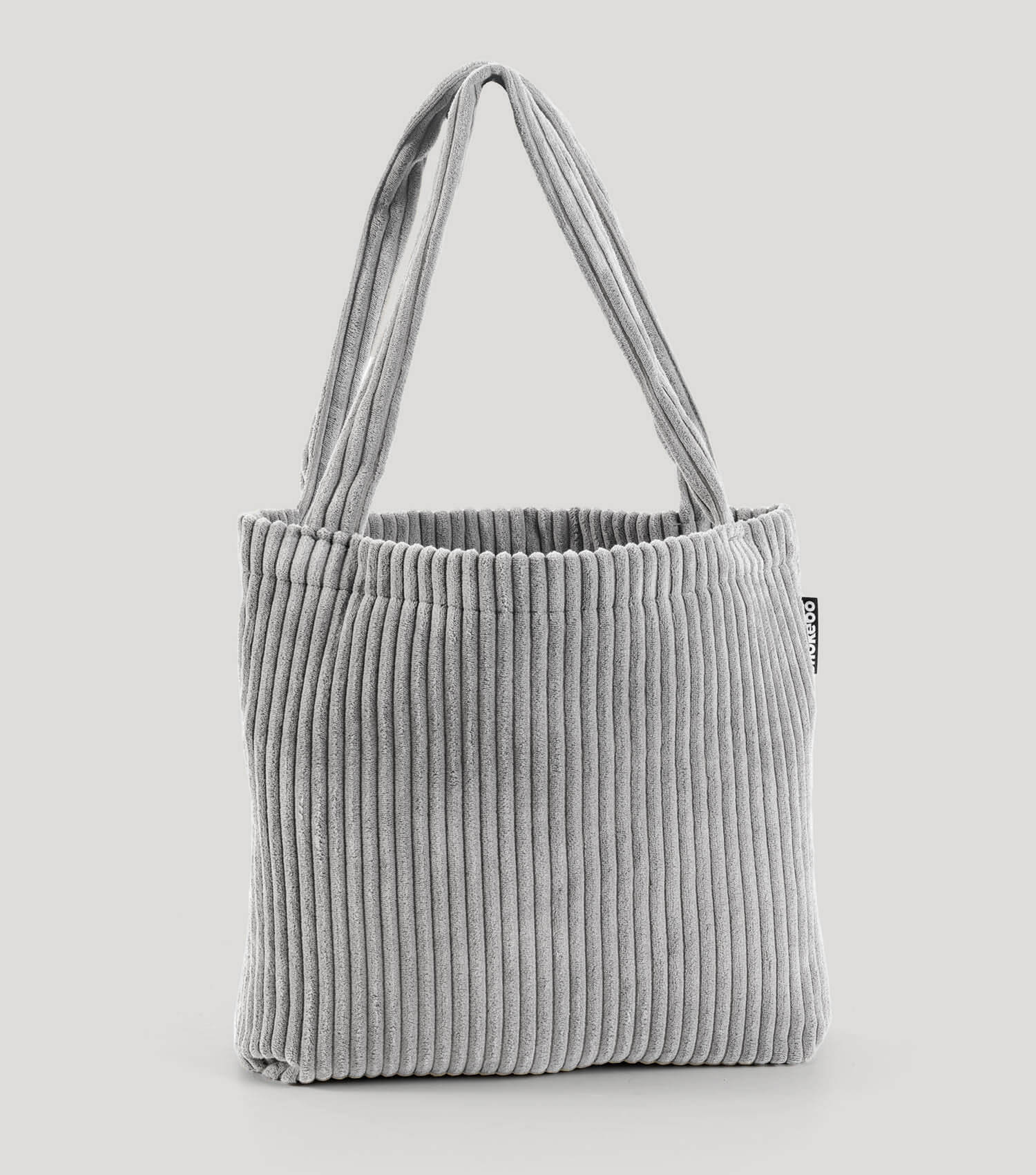 Sac cabas en velours côtelé, sac de courses, sac à bandoulière gris