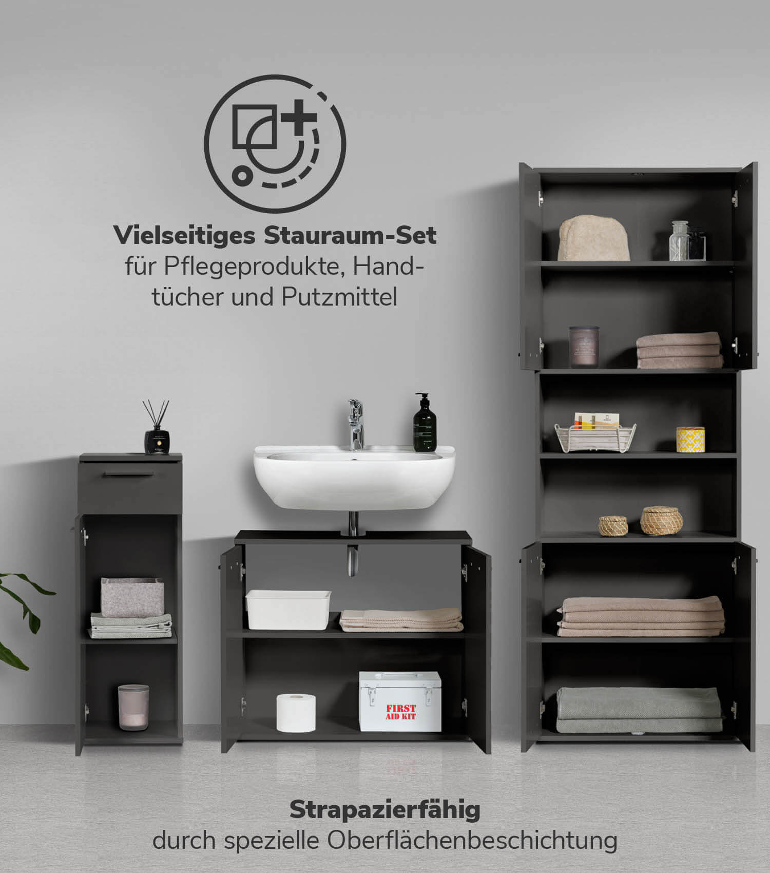 Ensemble de meubles de salle de bain, ensemble de rangement salle de bain, armoires de salle de bain, armoire salle de bain