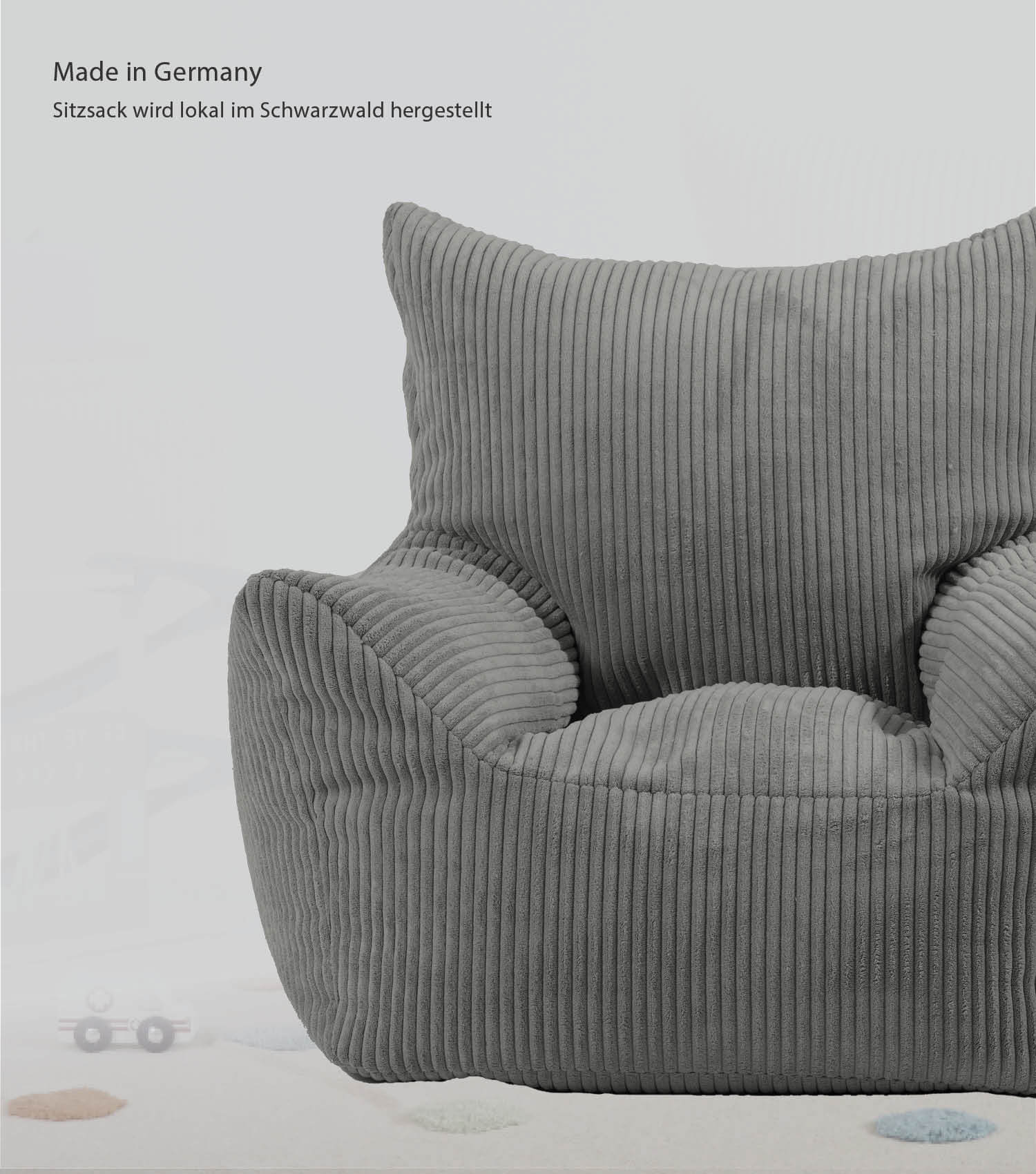Fauteuil pour enfant en velours côtelé, pouf de sol pour la lecture
