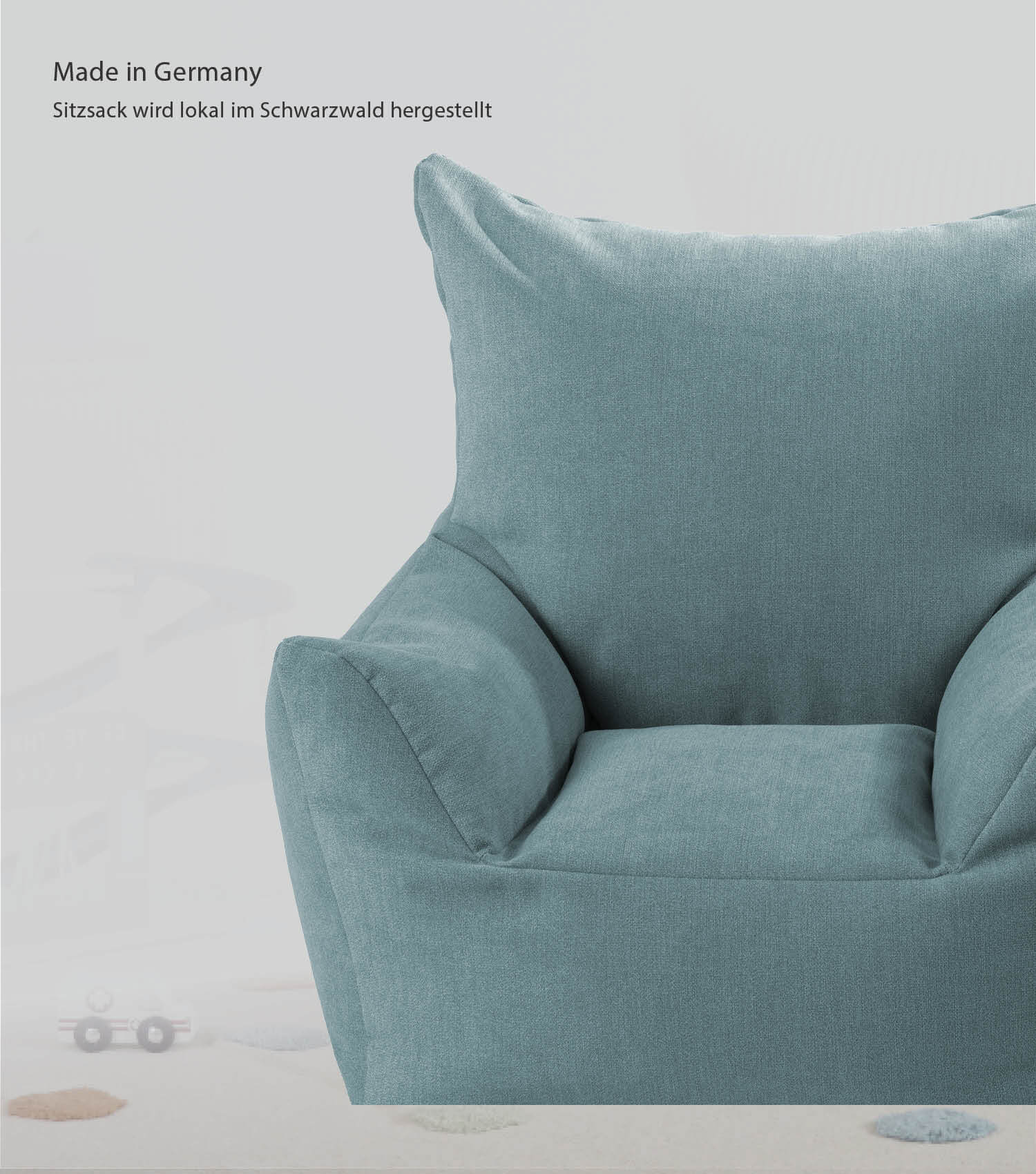Fauteuil poire pour enfant en velours côtelé, petit siège de lecture et coussin de sol