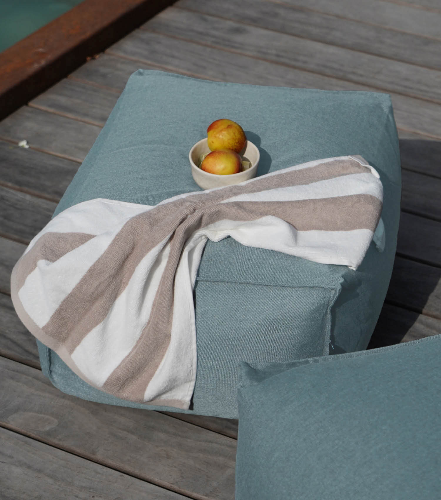 Pouf d'extérieur carré repose-pieds coussin de sol 'Der Ruhepouf' tabouret bas