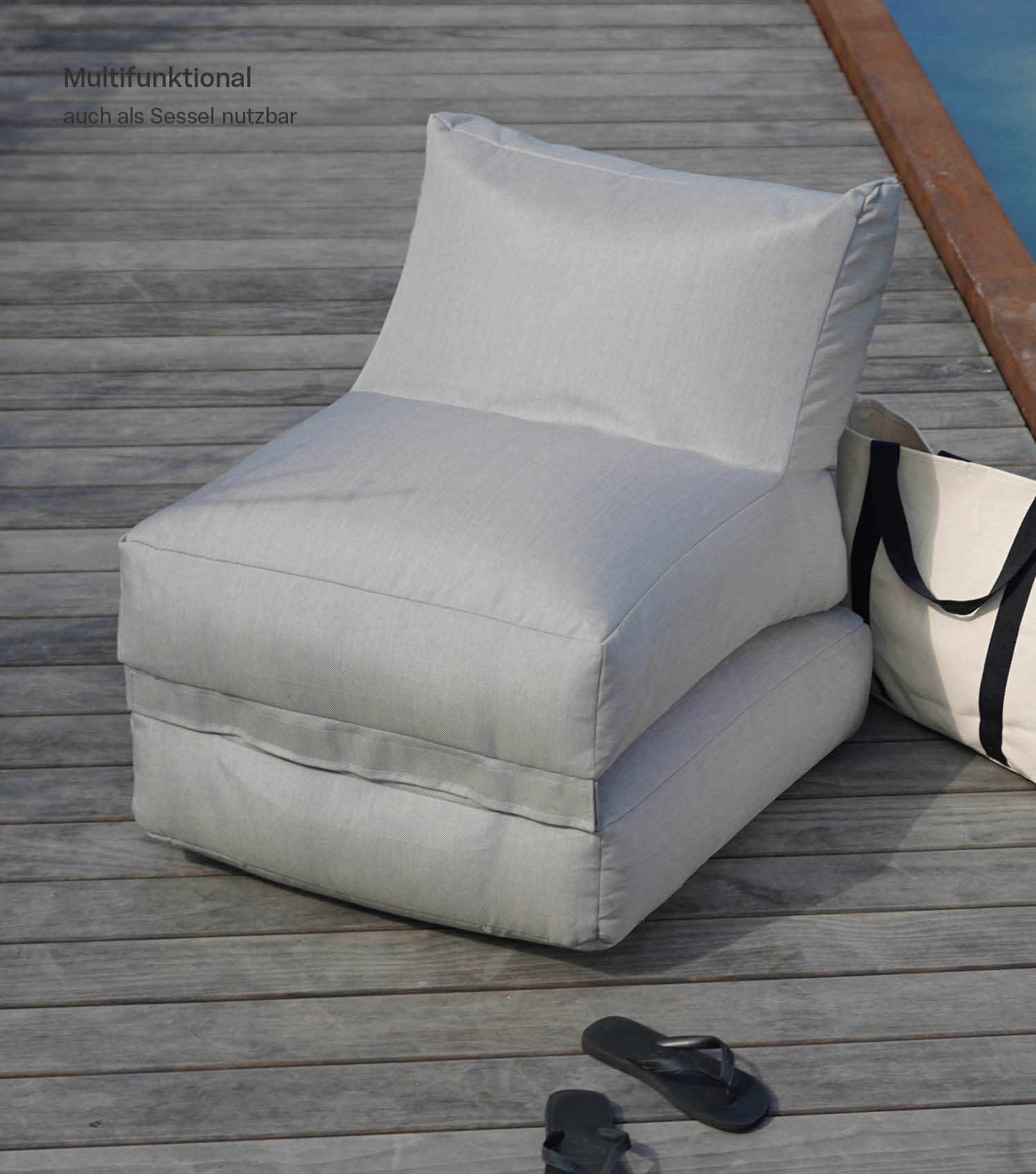 Pouf de sol relaxation Bean Bag gris