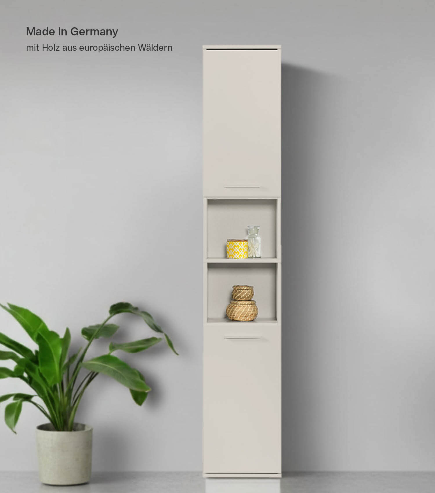Armoire de salle de bain haute, meuble rangement salle de bain
