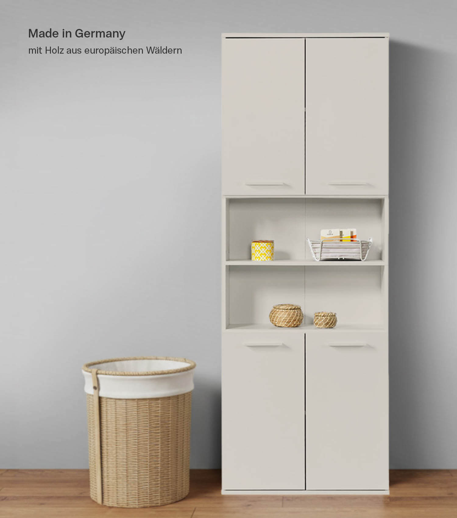 Armoire de salle de bains haute, meuble rangement salle de bains