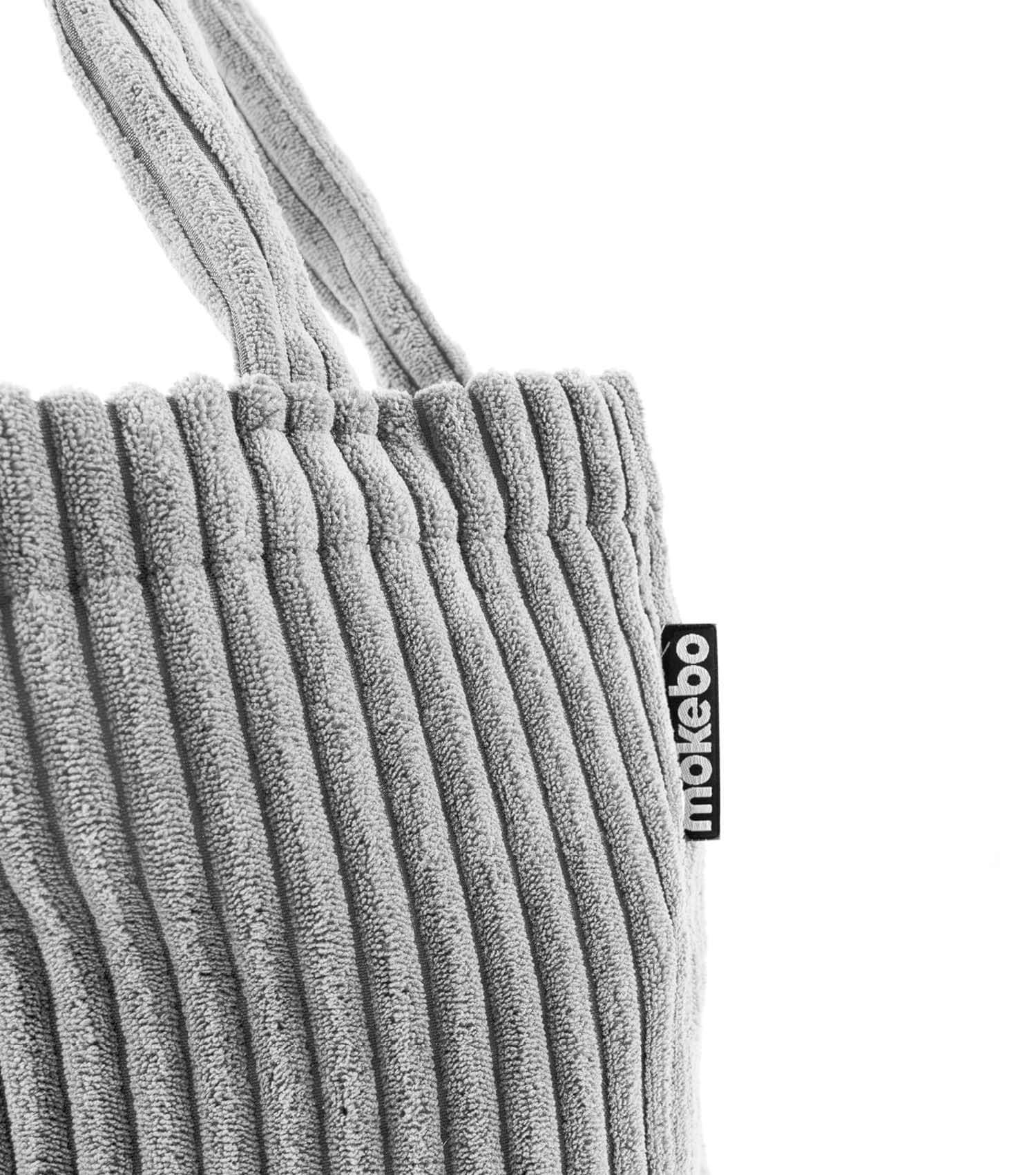 Sac cabas en velours côtelé, sac de courses, sac à bandoulière gris