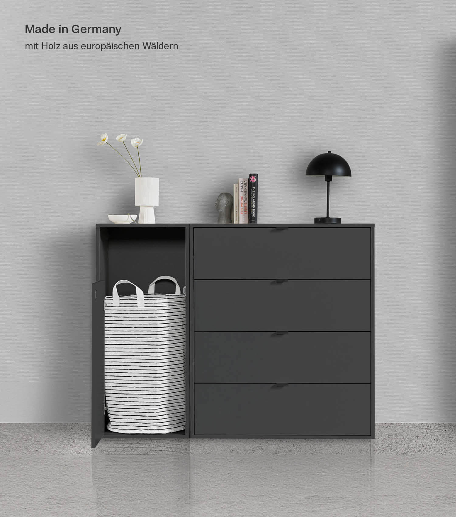 Meuble à linge, panier à linge, boîte de rangement, séparateur de linge en bois