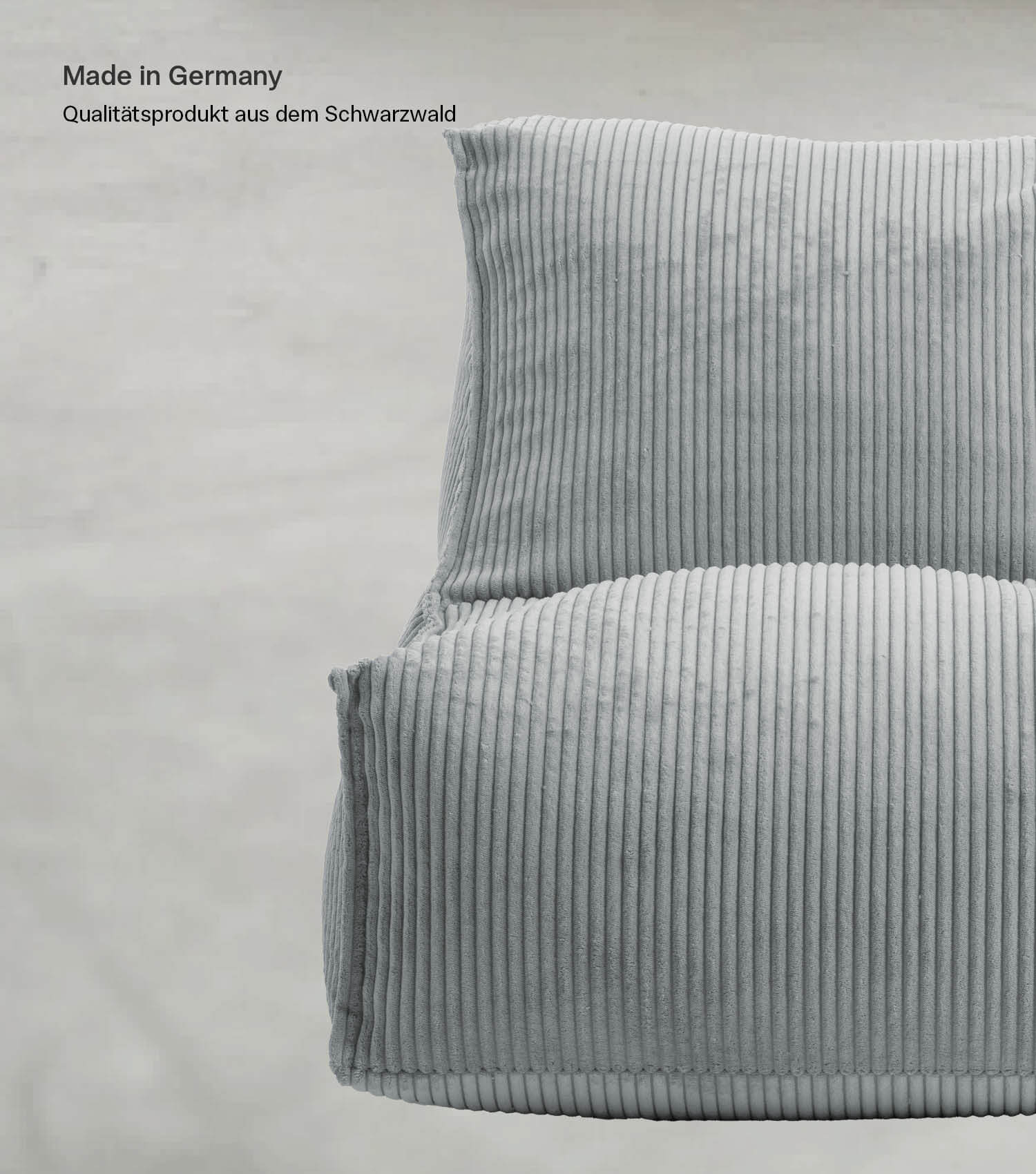 Pouf géant XXL + repose-pieds pour enfants et adultes avec remplissage 'Der Gelassene'