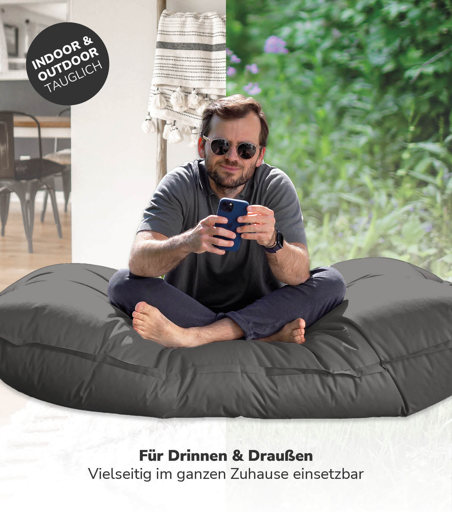 Pouf géant XXL Bean Bag Repose-pieds géant Coussin de sol Chaise longue de relaxation