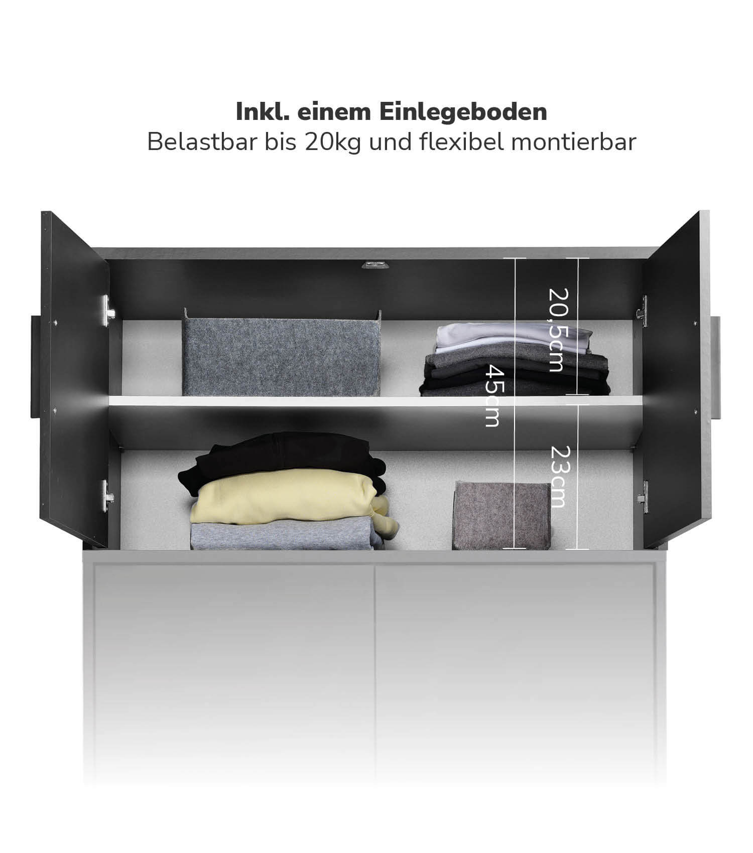 Dessus d'armoire à 2 portes en chêne anthracite - mokebo KSA1.90