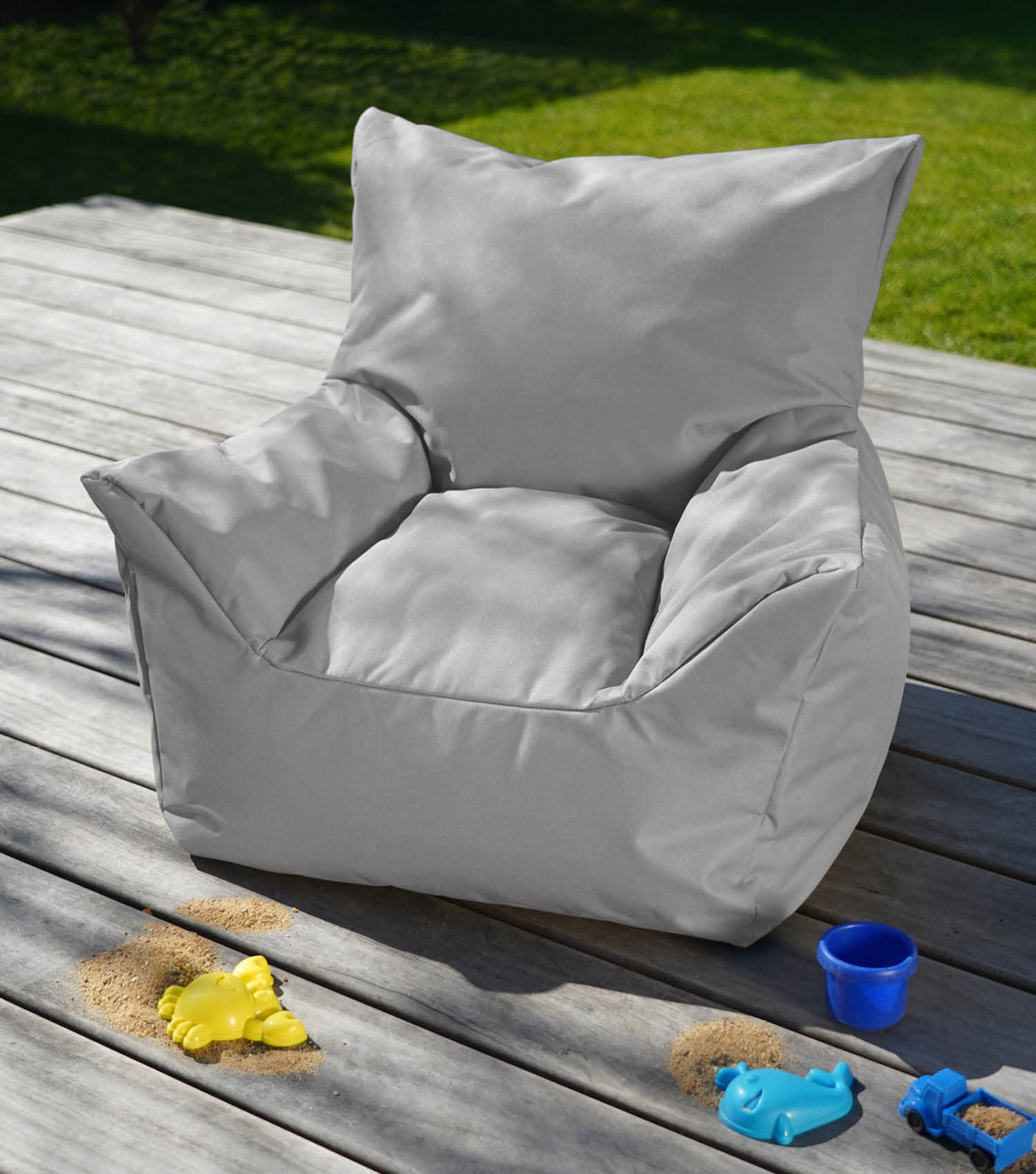 Pouf enfant en velours côtelé gris, fauteuil de lecture pour enfant, coussin de sol, poire enfant, poire d'extérieur