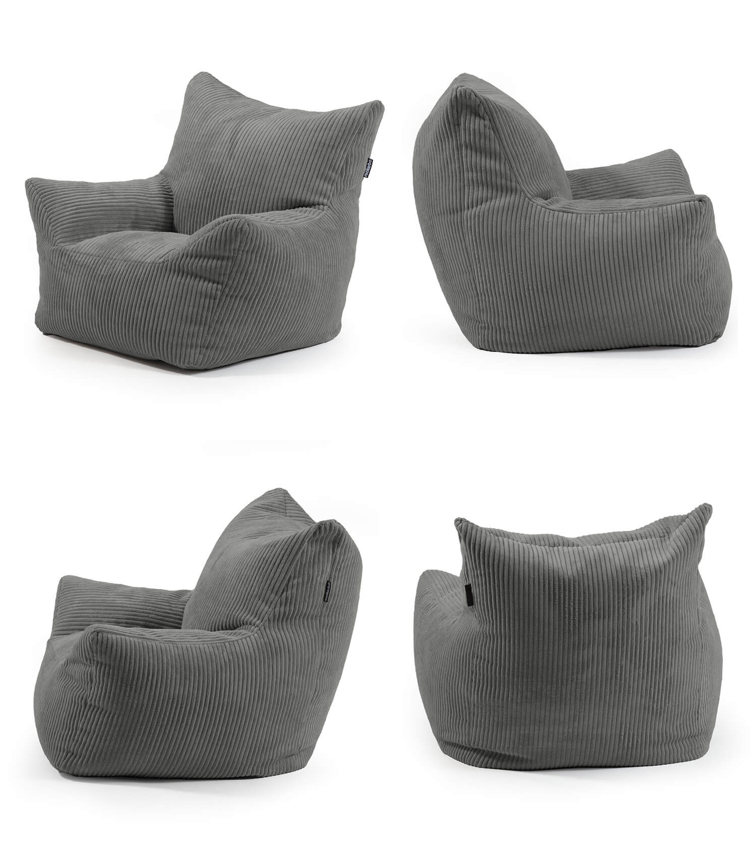 Fauteuil pour enfant en velours côtelé, pouf de sol pour la lecture