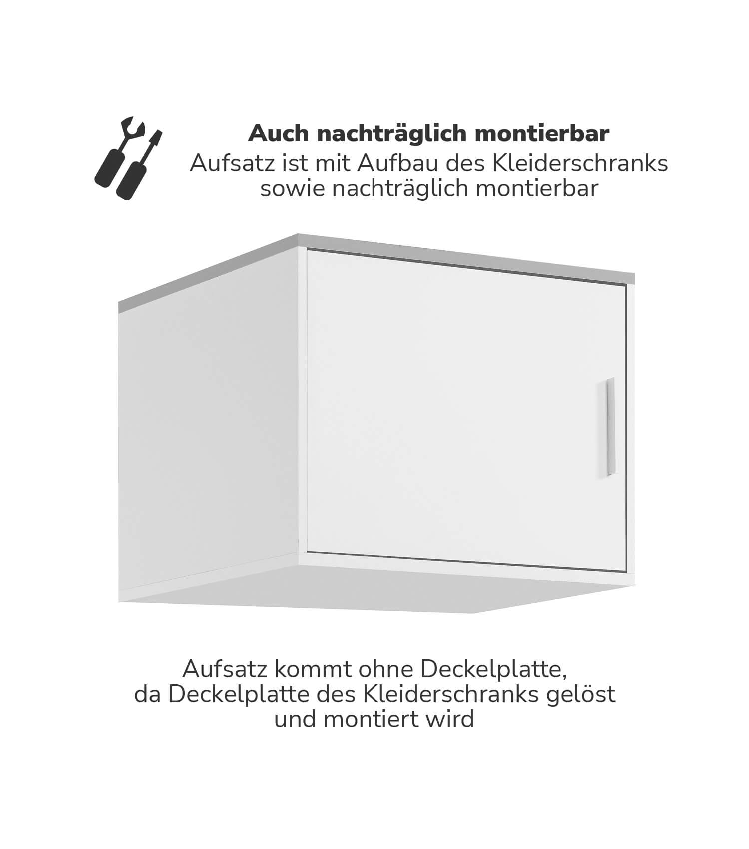 Élément de rangement pour armoire, meuble haut modulable blanc