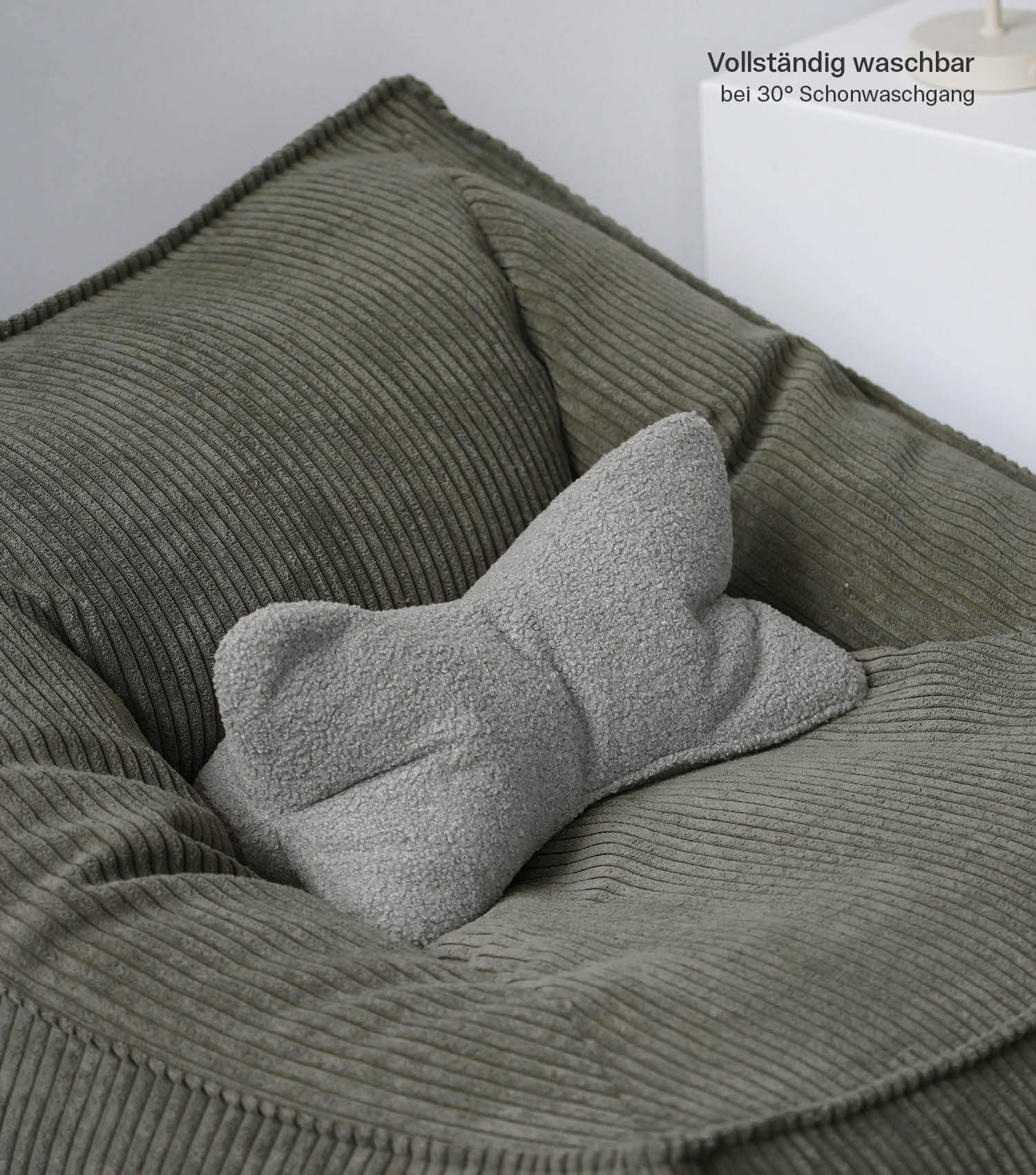 Coussin de lecture gris pour le cou et le dos