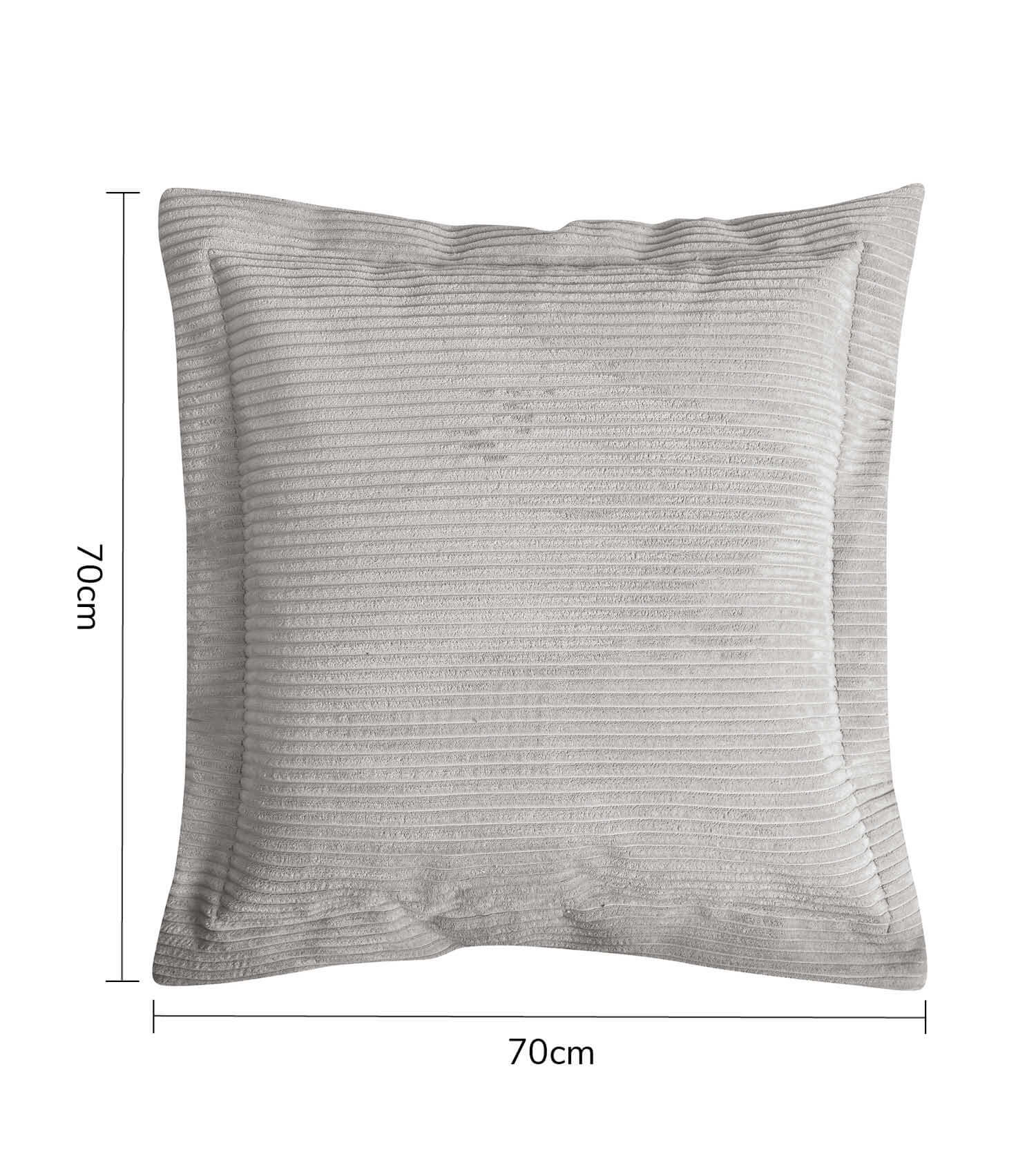 Coussin de canapé gris en velours côtelé