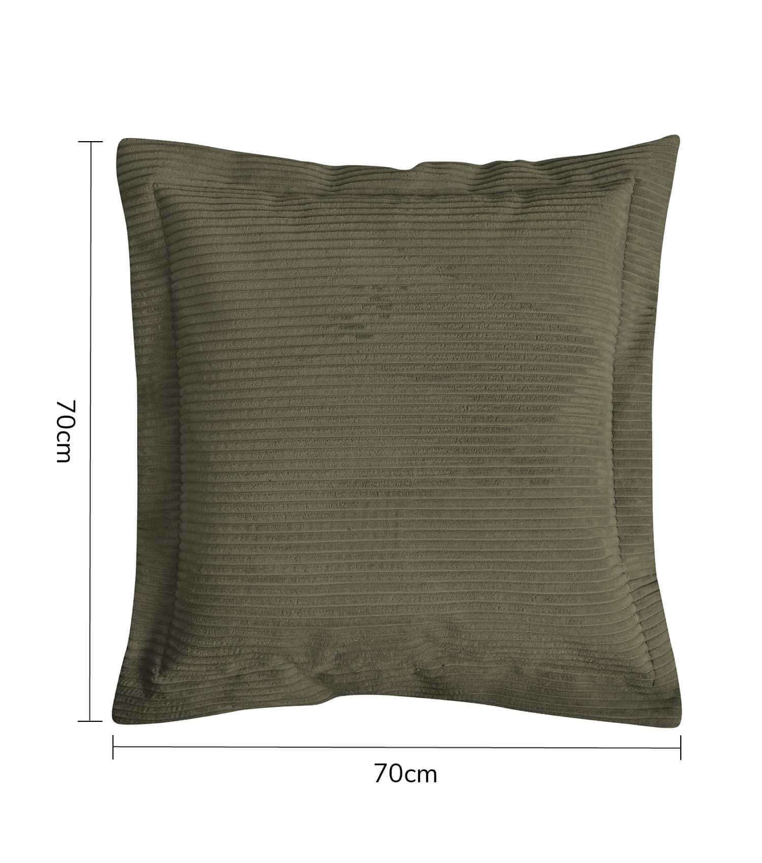 Coussin de canapé décoratif en velours côtelé olive