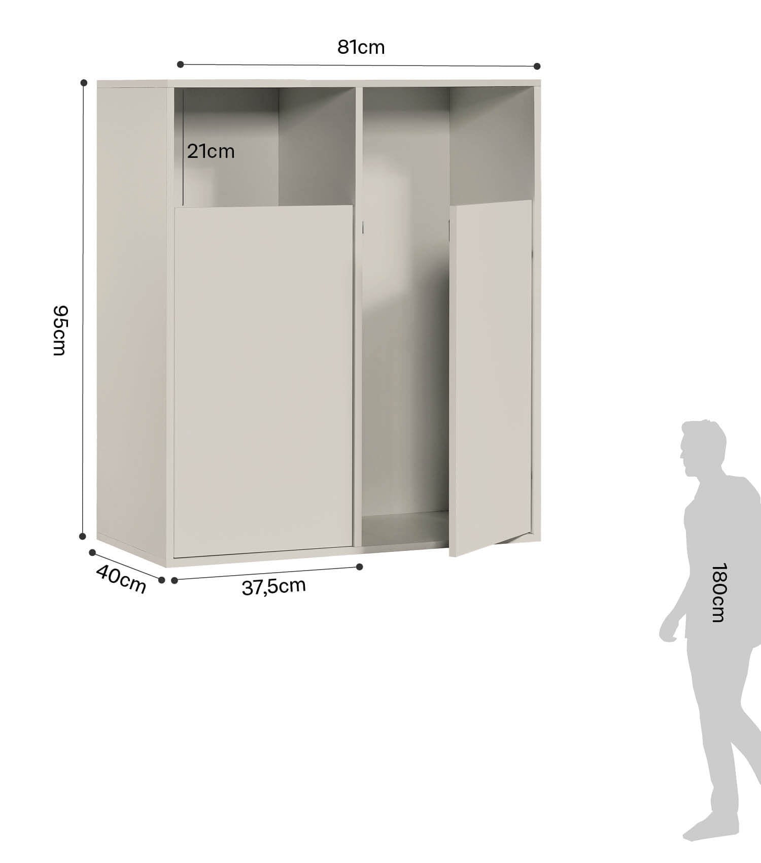 Panier à linge en bois avec séparations pour tri du linge, modèle Wäscheschrank