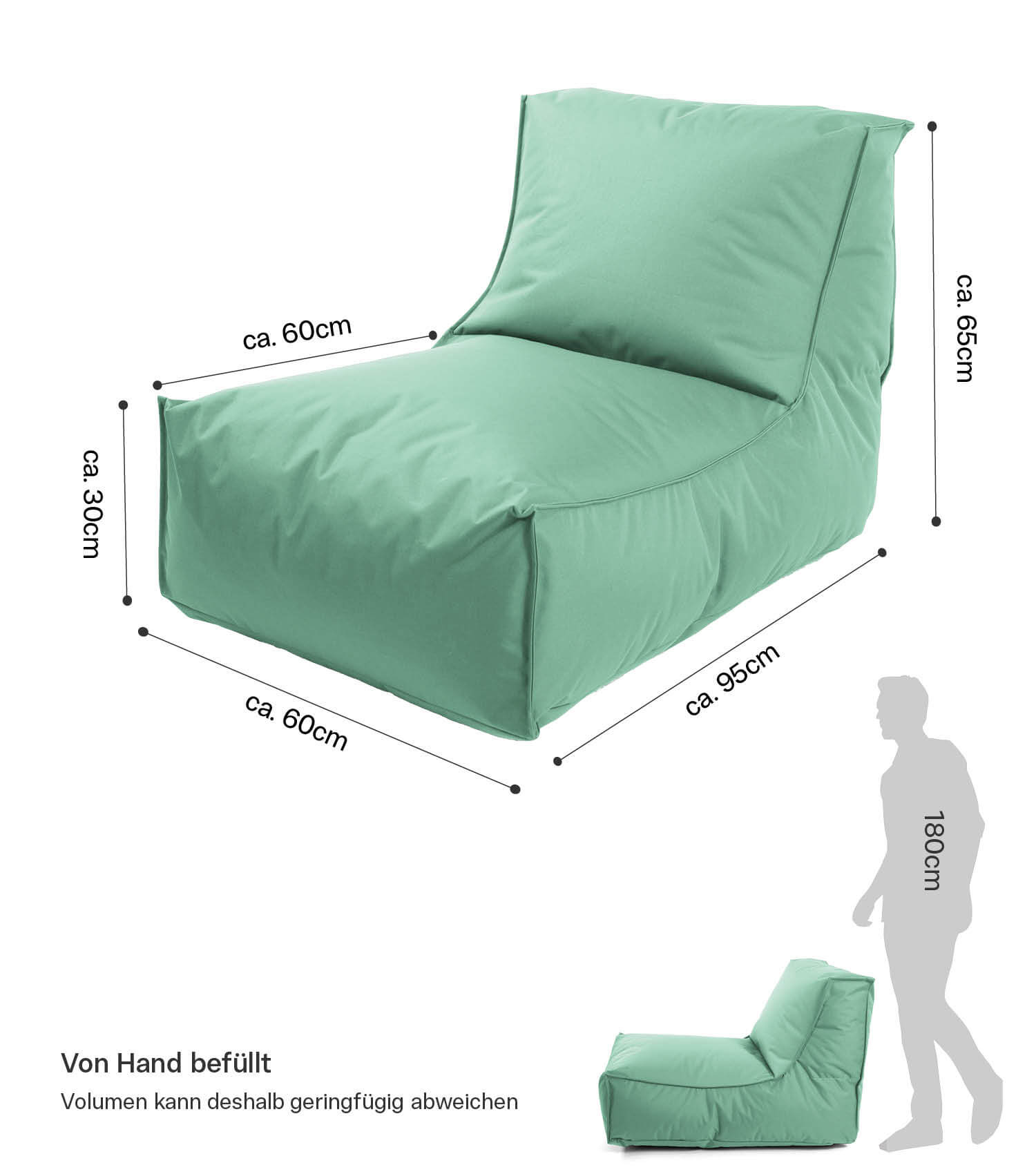 Pouf de sol Bean Bag, siège relaxant confortable