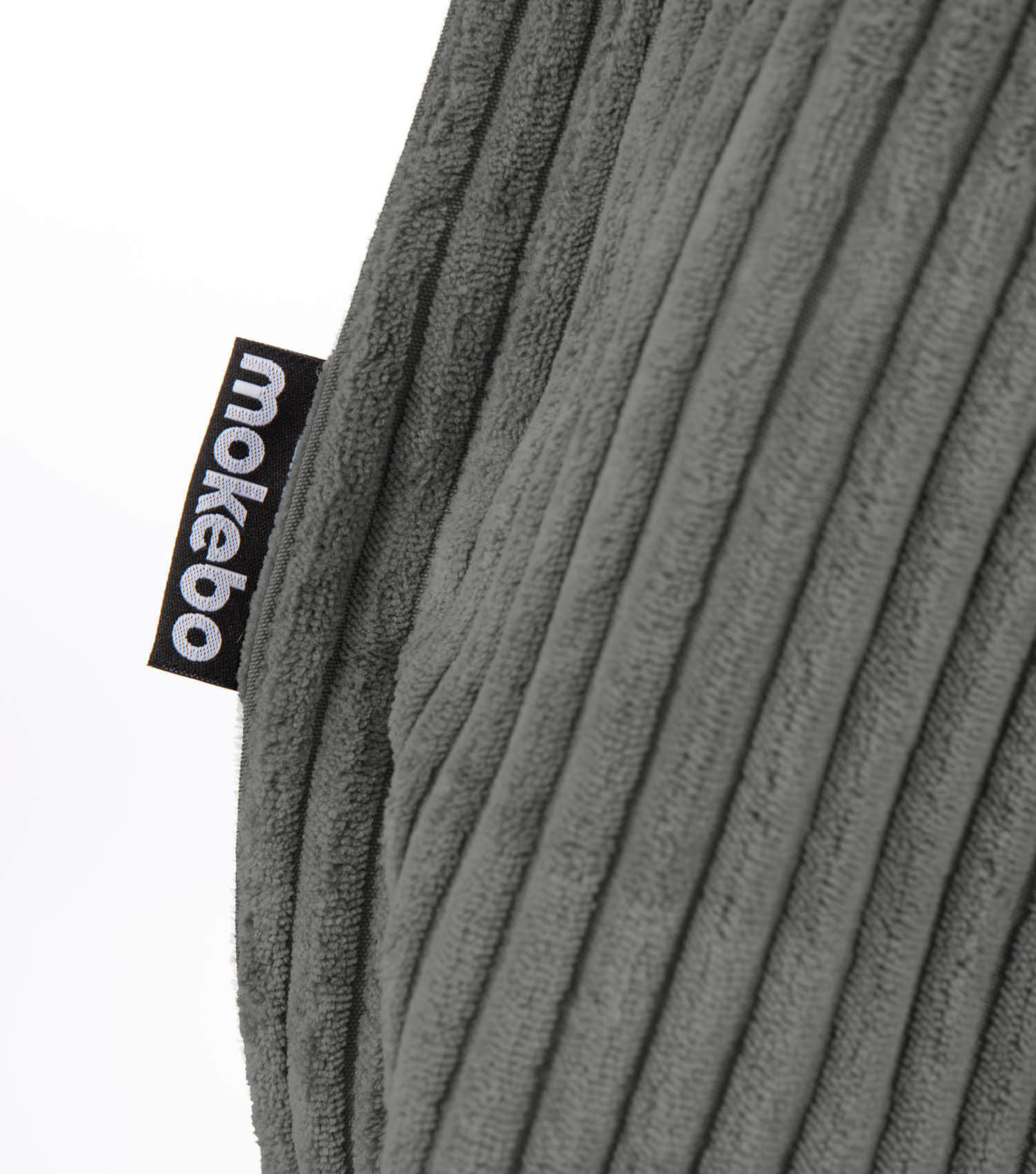 Housse pour pouf bean bag en tissu côtelé, couleur anthracite