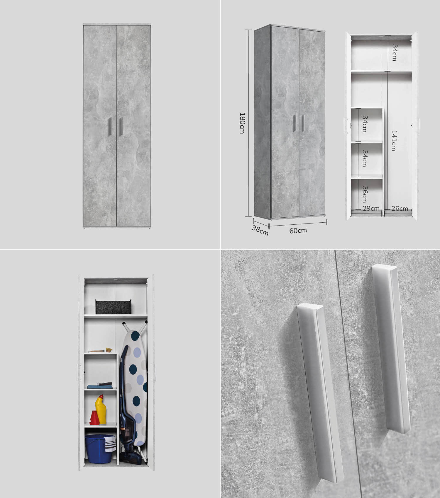 Ensemble d'armoires multifonctionnelles, paroi de rangement, armoires de bureau, armoires polyvalentes
