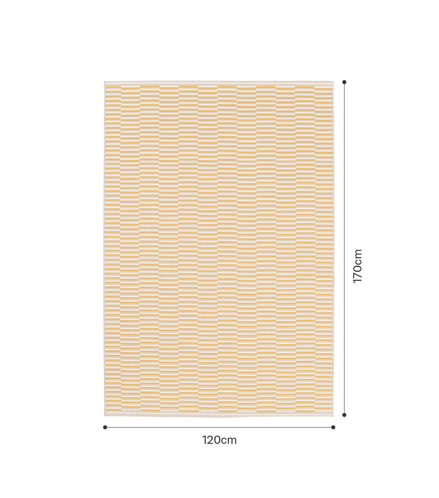 Tapis d'extérieur résistant aux intempéries, chemin ou tapis de salon, référence TPO3_Re_Fr37503-657_120x170_jaune