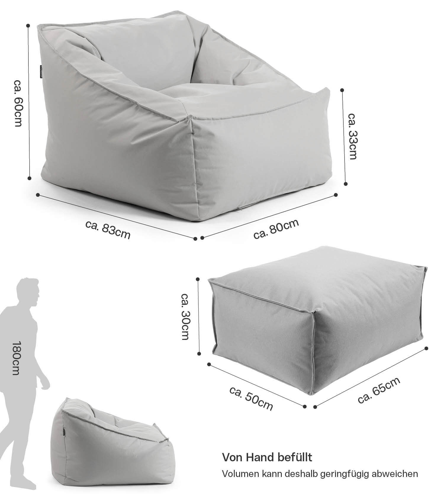 Pouf de sol gris Bean Bag, chaise de détente confortable