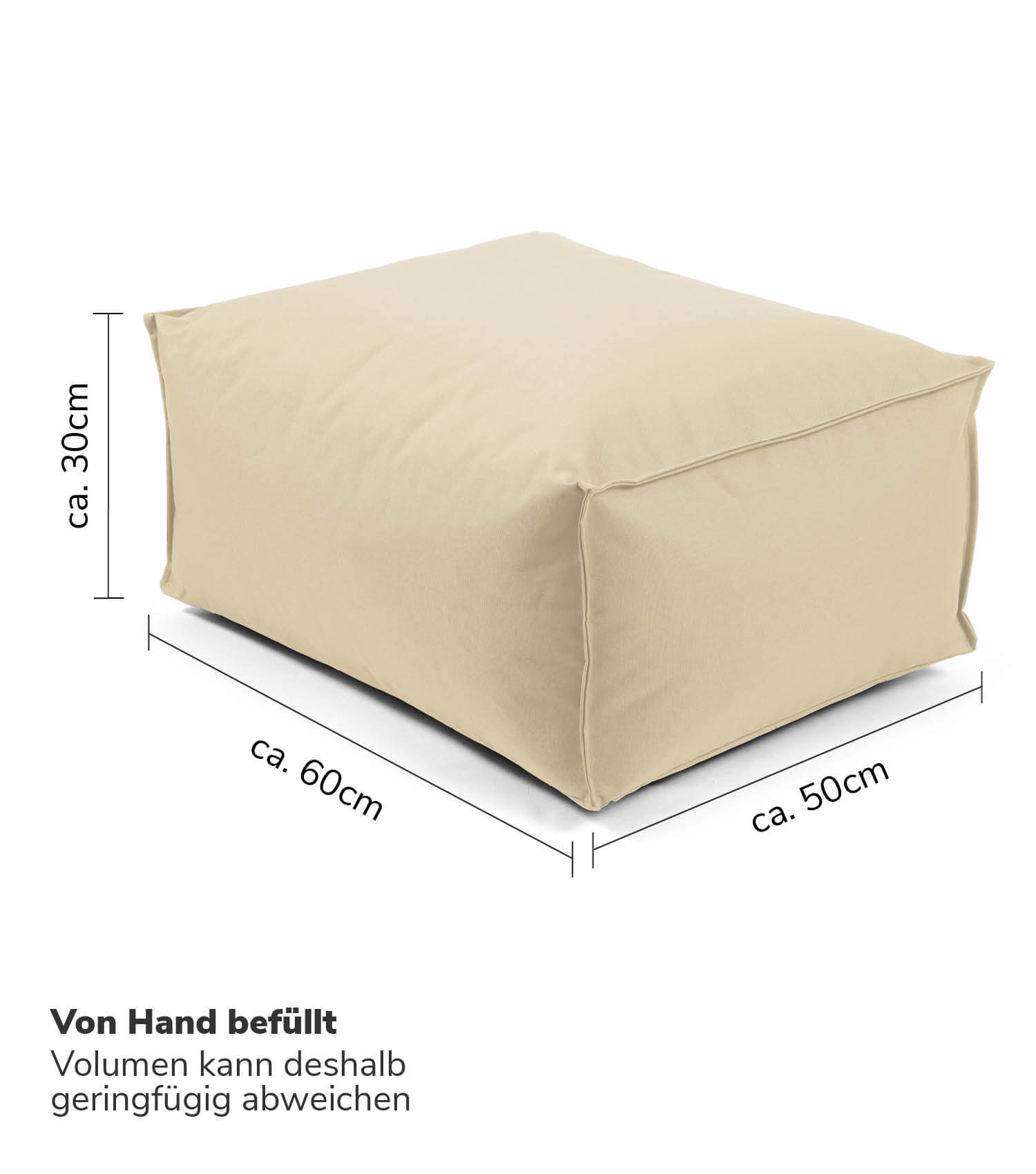 Pouf d'extérieur carré 'Der Ruhepouf' repose-pieds