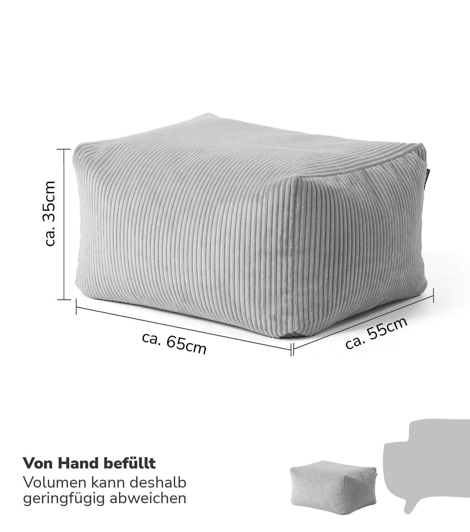 Pouf poire gris pour détente et relaxation, idéal comme siège de sol ou méridienne
