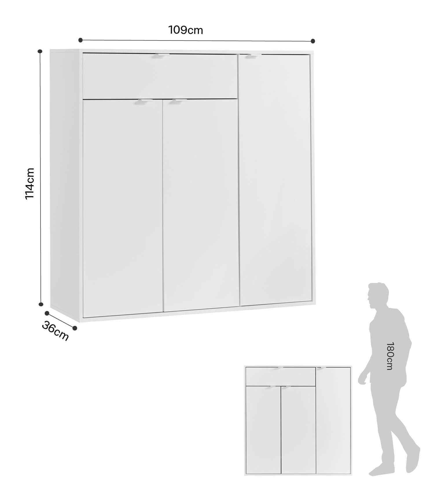 Armoire à chaussures étroite, meuble de rangement gain de place pour chaussures
