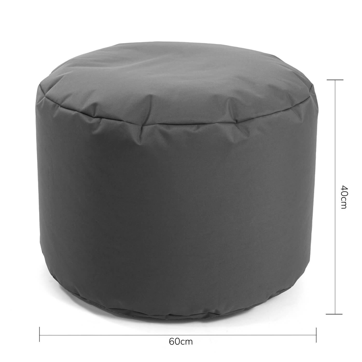 Pouf d'extérieur 'Der Ruhepouf' repose-pieds rond, disponible en anthracite, bleu foncé, noir, vert, pétrole, rouge, kaki et gris