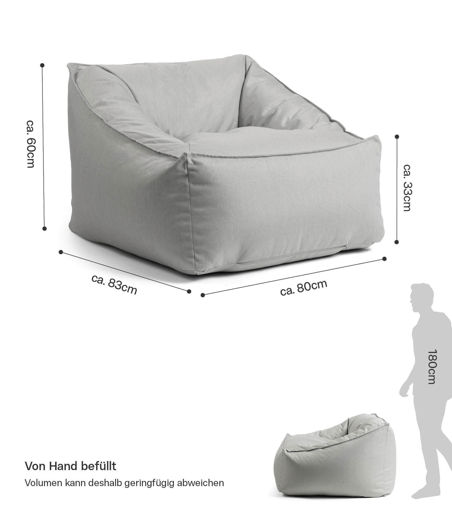 Pouf de sol gris clair, bean bag et fauteuil relax design mokebo